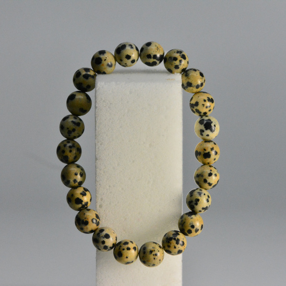 Dalmatian Jasper Bracelet - Stretch Bracelet - Picture 4 of 4